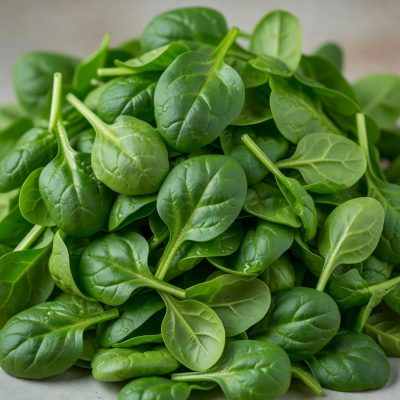 Fresh baby spinach leaves in abundance